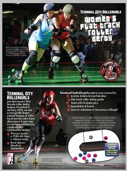 Germaine Koh - Terminal City Rollergirls promotional postcard